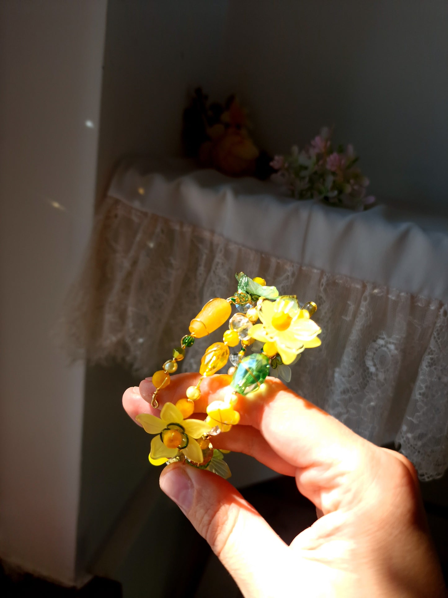 Brățară florală galbenă