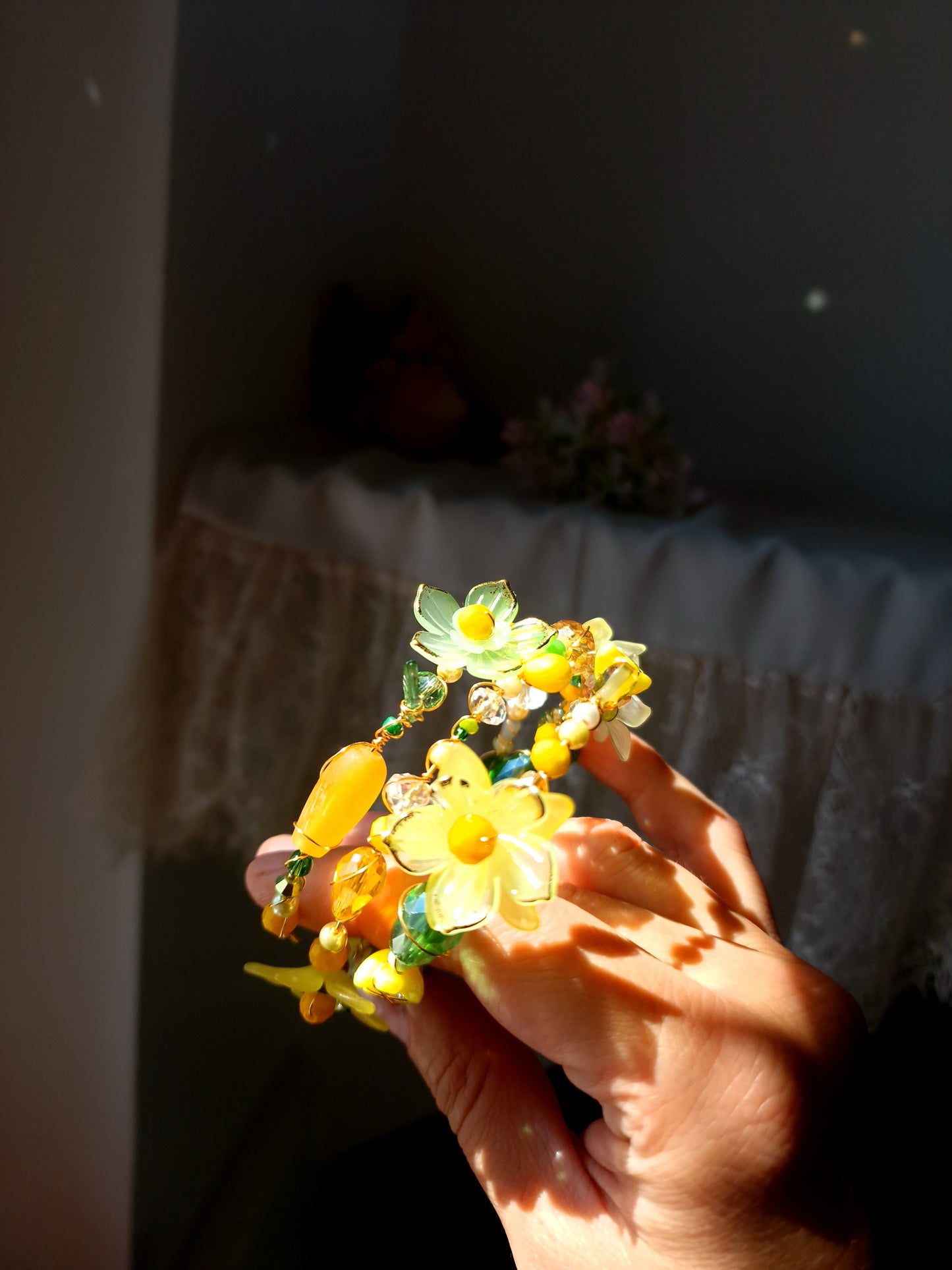 Brățară florală galbenă
