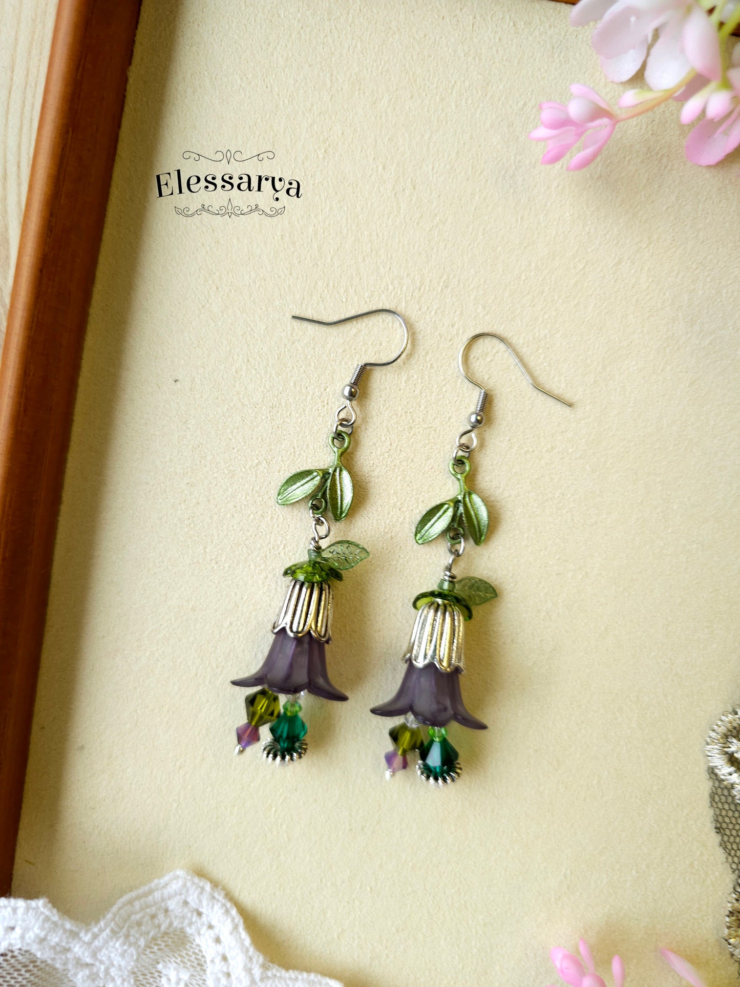 Floral Earrings – Grey Duskbells