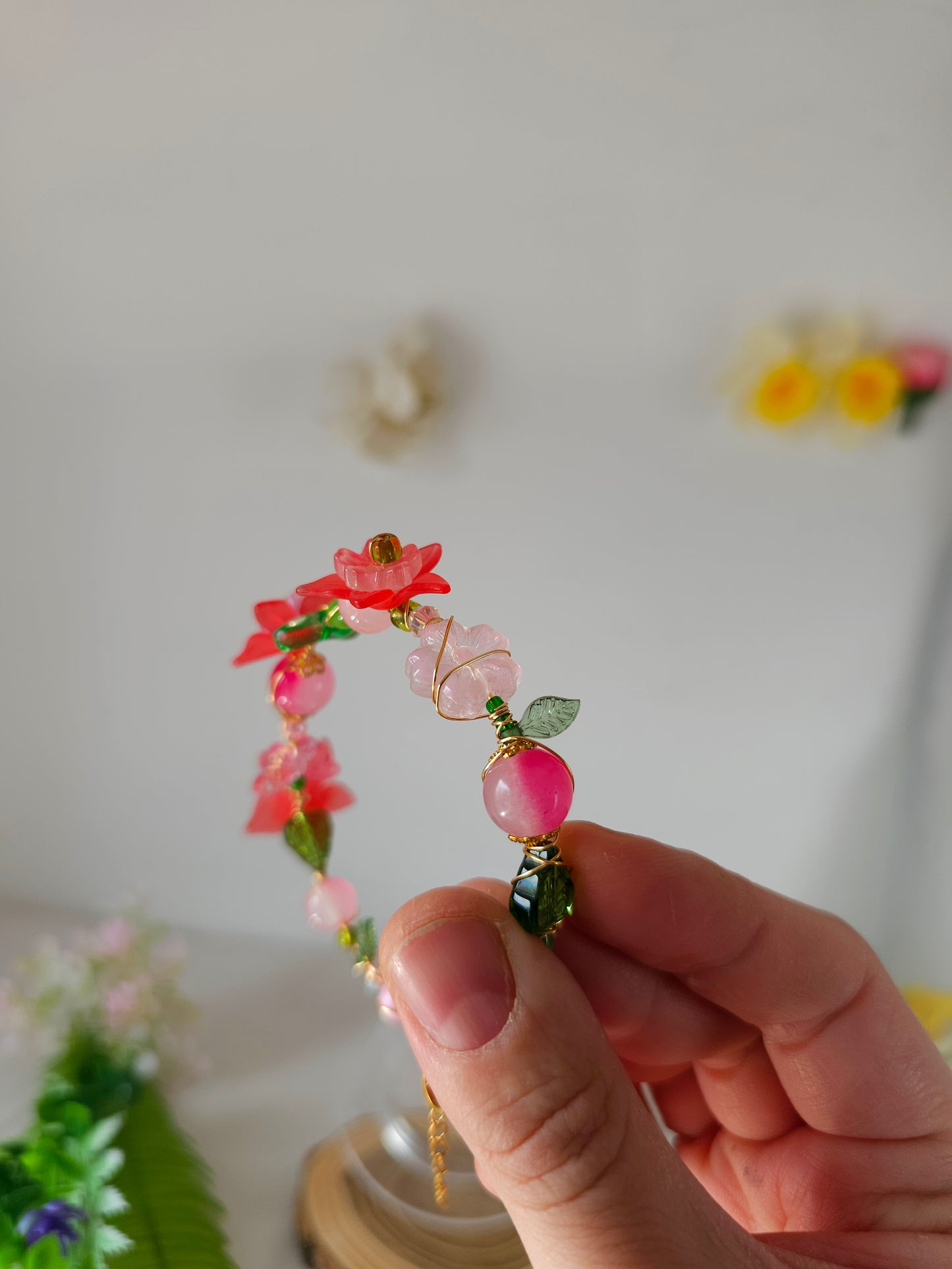 Brățară Florală - Roz delicat din grădina Veselă