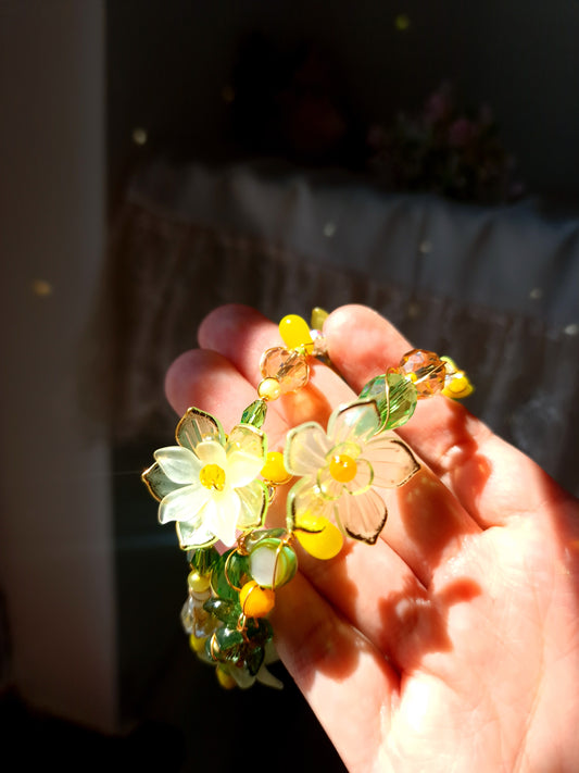 Brățară florală galbenă