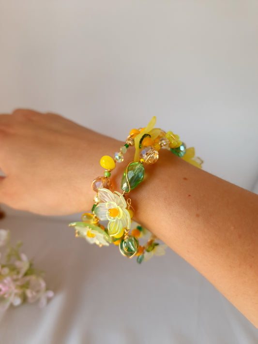 Brățară florală galbenă