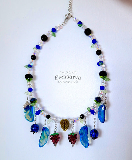 Colier Aripi de zână și fructe de pădure