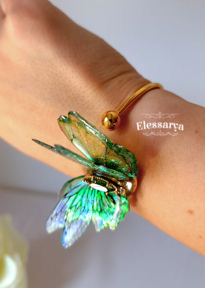 Brățară cu zână verde, stil cuff