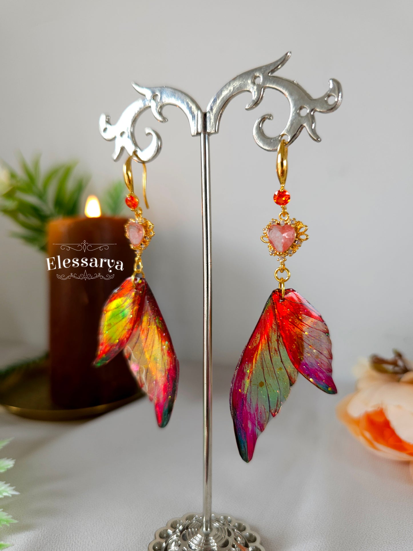 Cercei cu aripi Apus în Flăcări