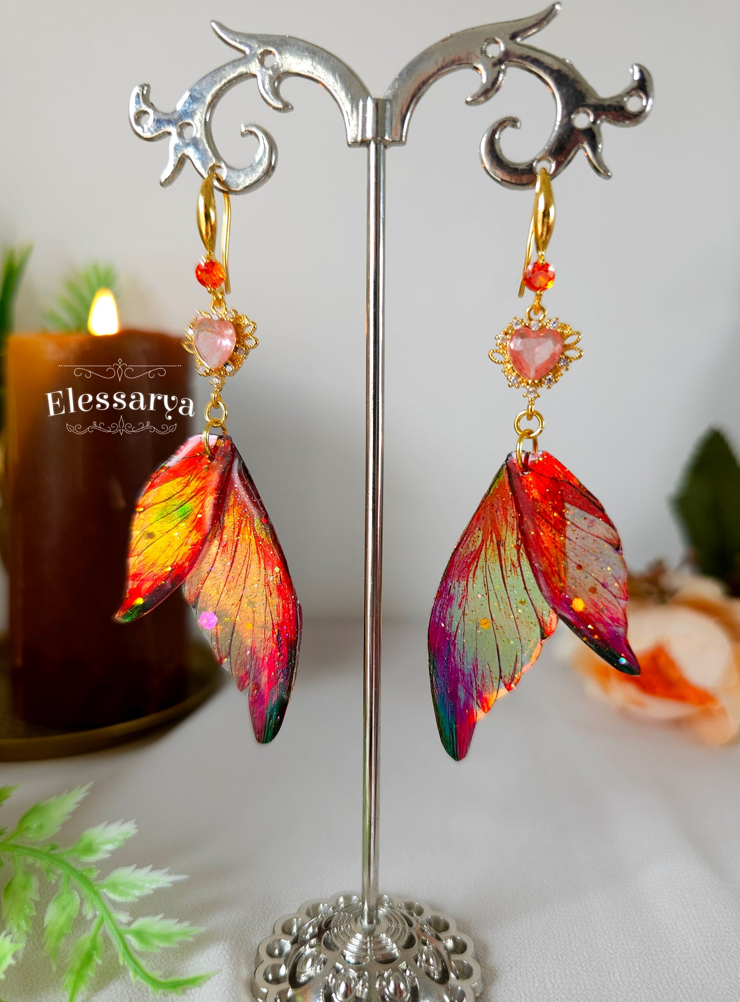 Cercei cu aripi Apus în Flăcări