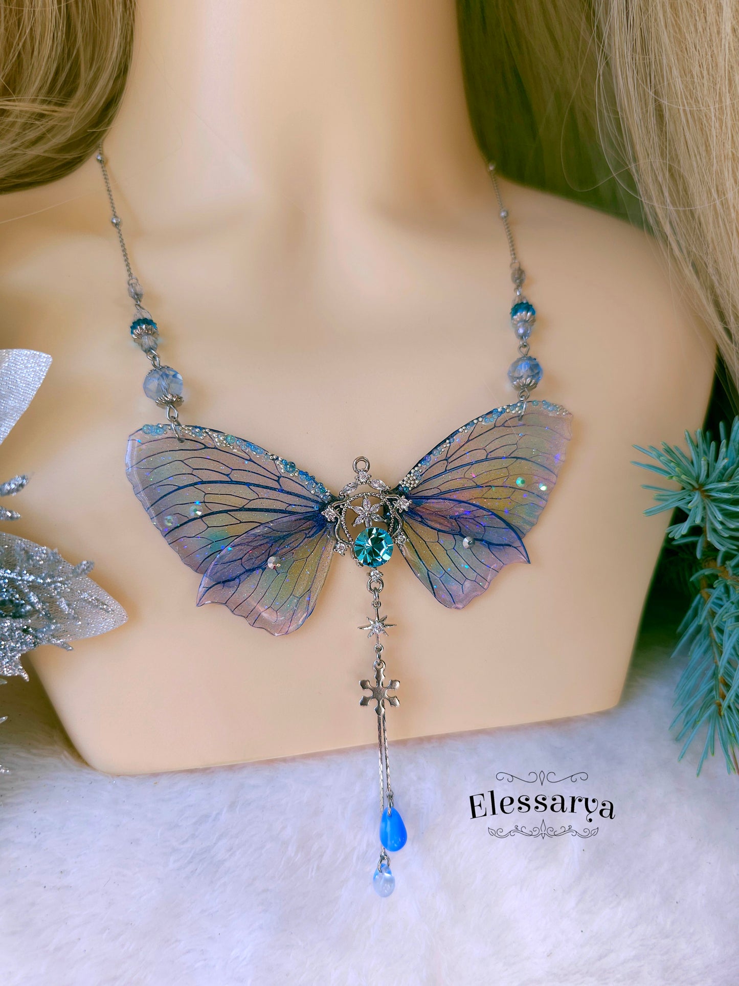 Colier Îngerul de Gheață Albastru