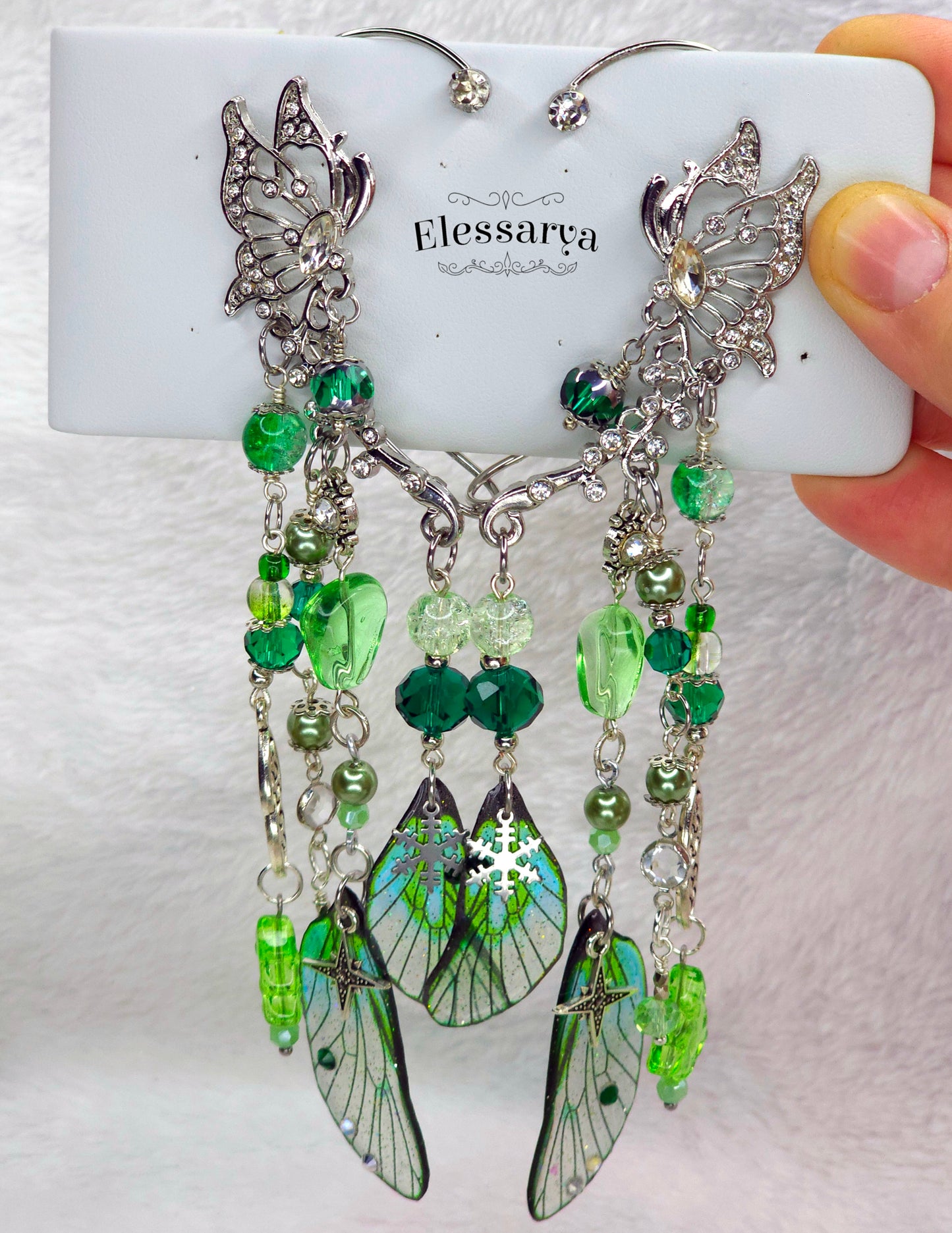 Ear cuffs Spiridușa cu Aripi Verzi