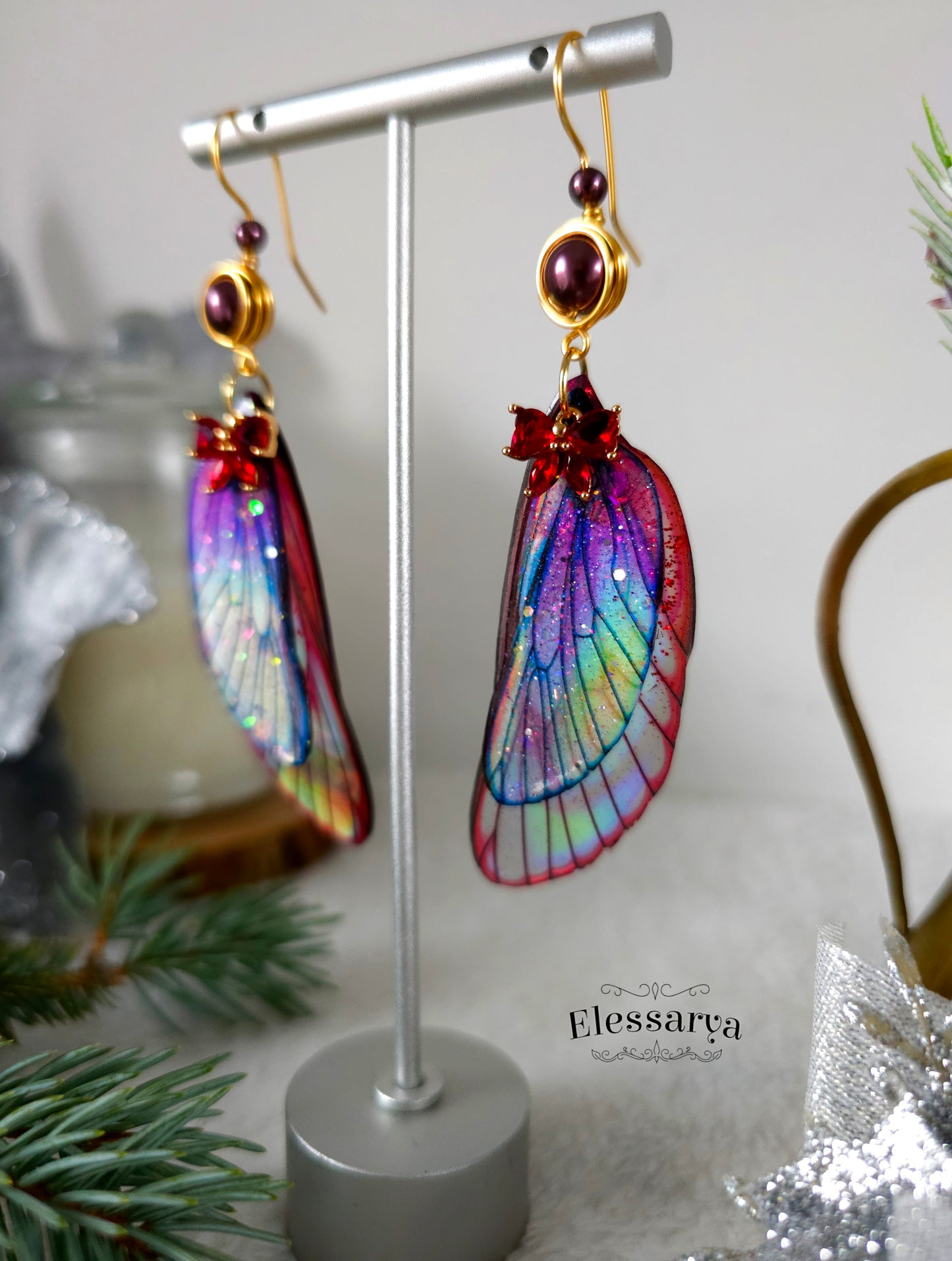 Royal Rubies Wings Earrings