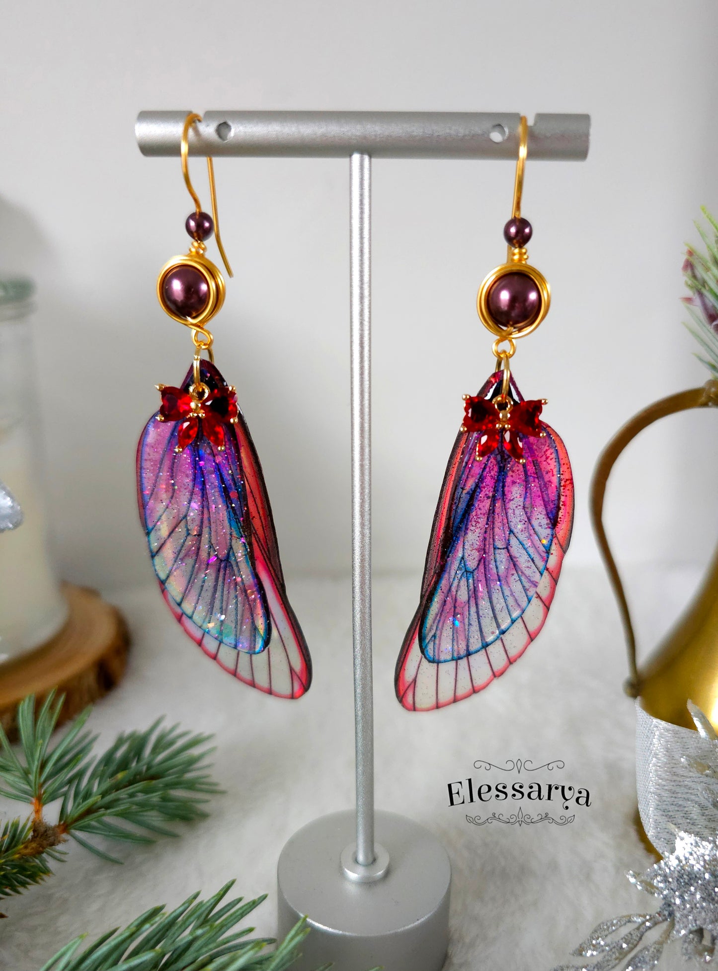 Royal Rubies Wings Earrings