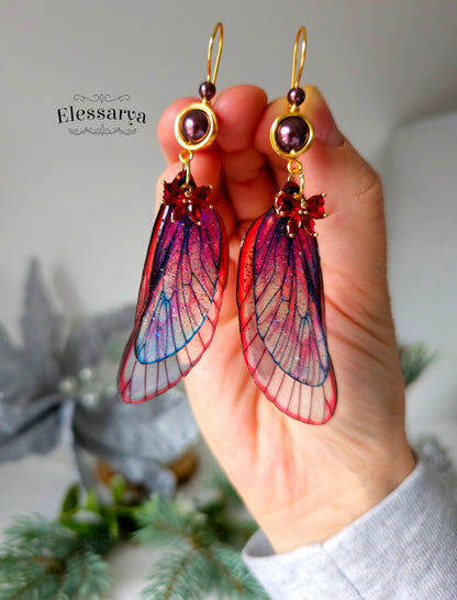 Royal Rubies Wings Earrings