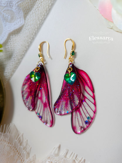 Green Hearts Dance Earrings