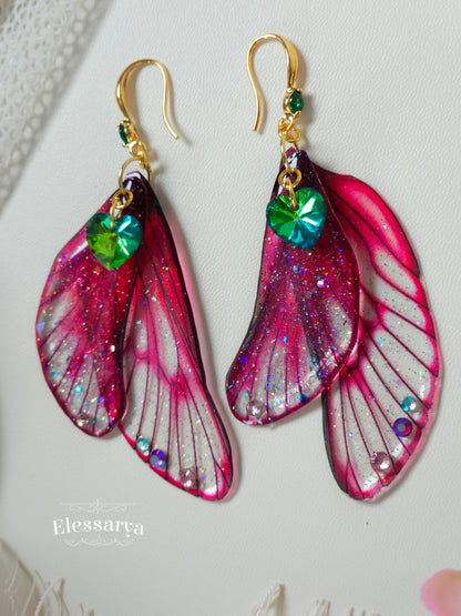 Green Hearts Dance Earrings