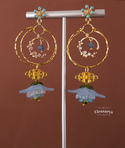 🌙 Floral Earrings – Celestial Bells
