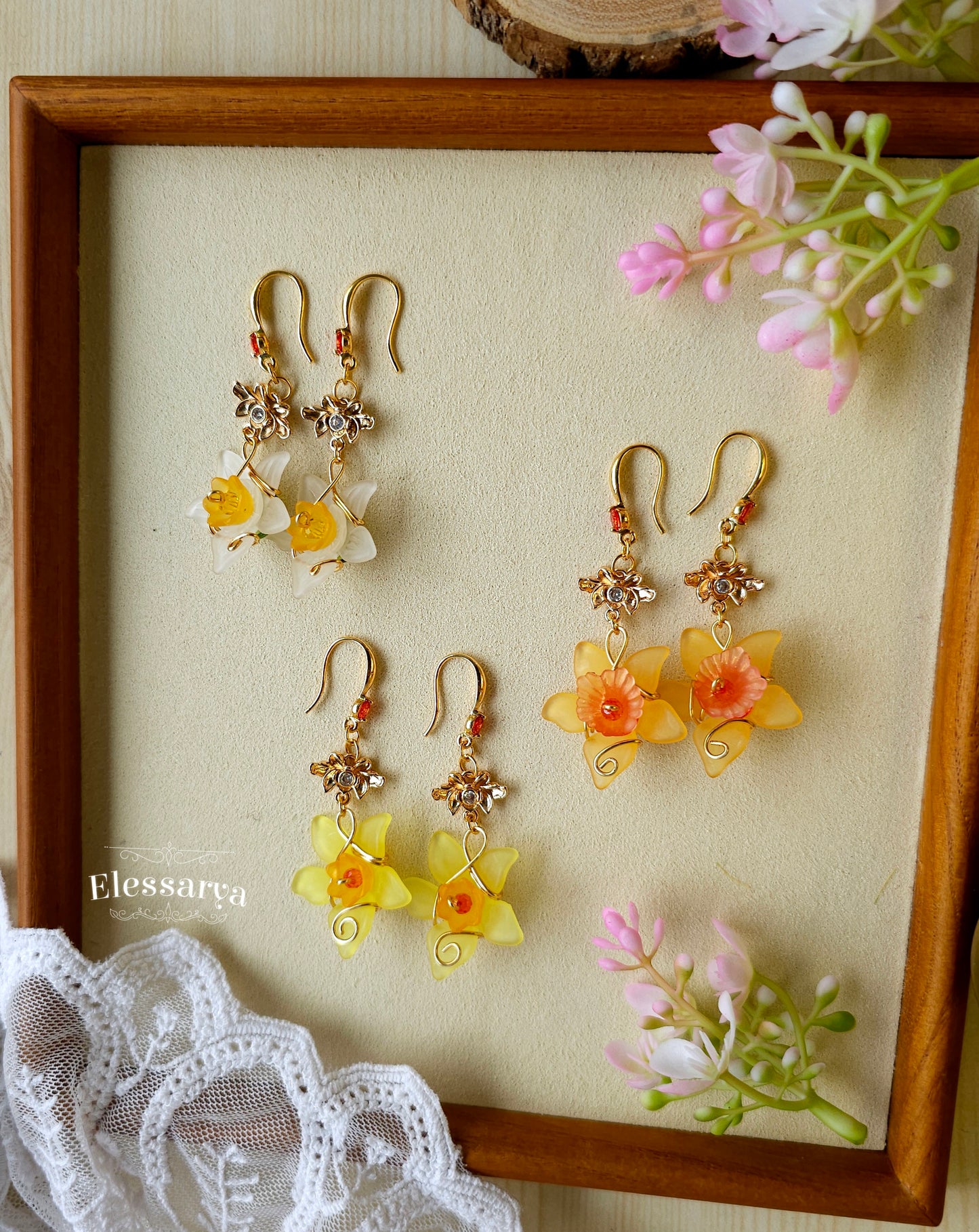 Enchanted Narcissus Flower Earrings