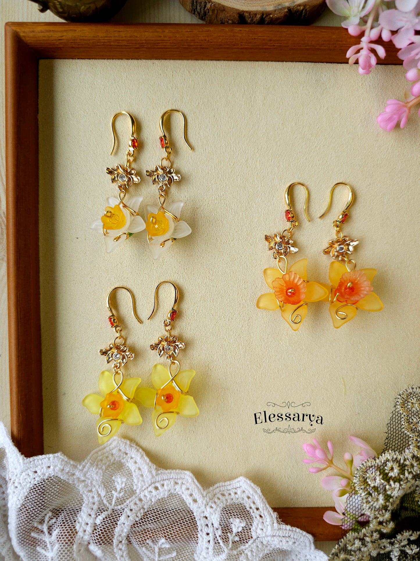 Enchanted Narcissus Flower Earrings