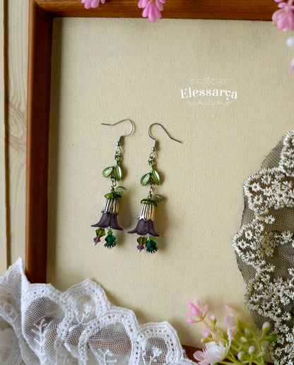 Floral Earrings – Grey Duskbells