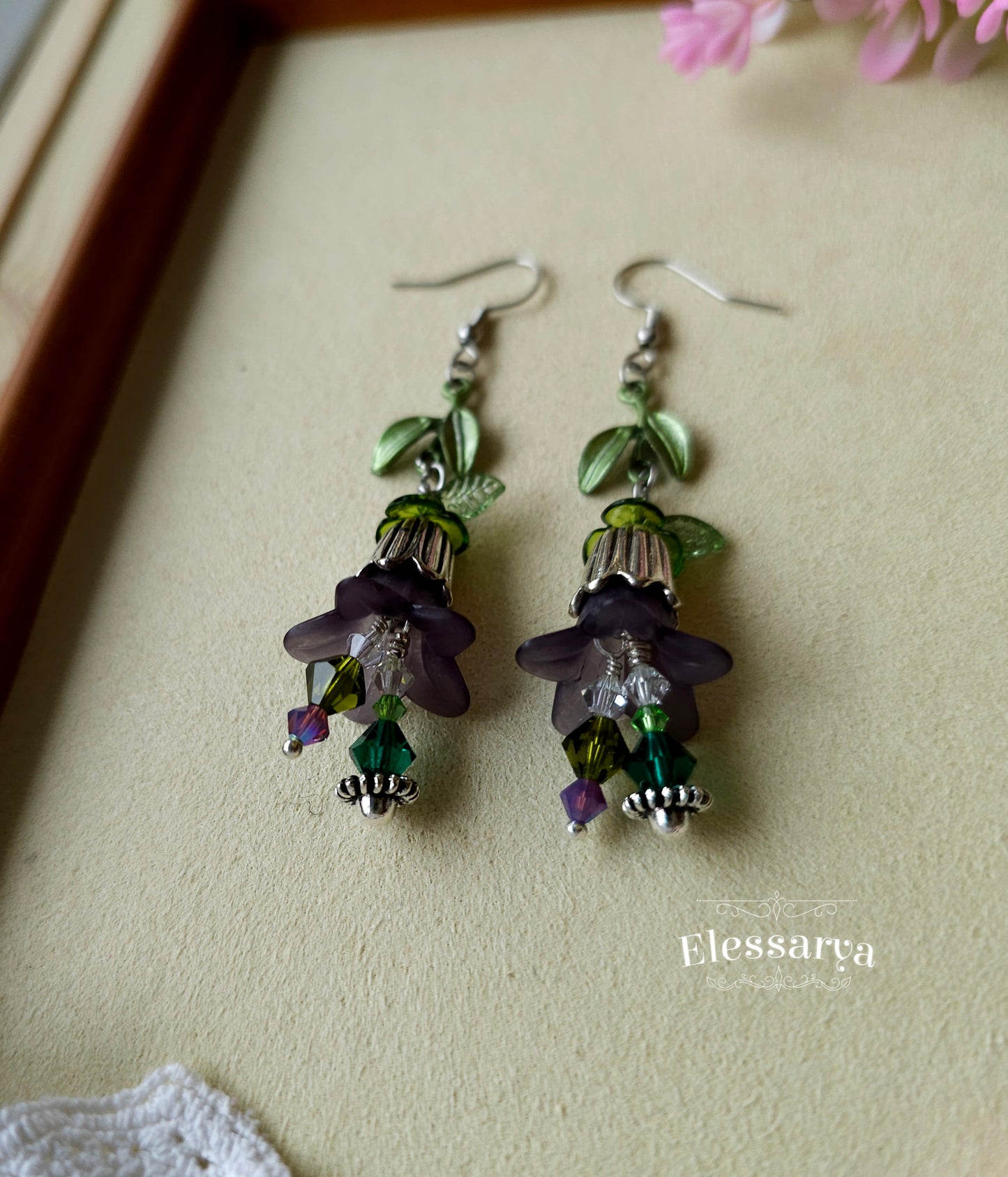 Floral Earrings – Grey Duskbells