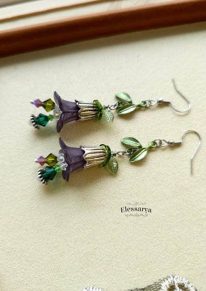 Floral Earrings – Grey Duskbells