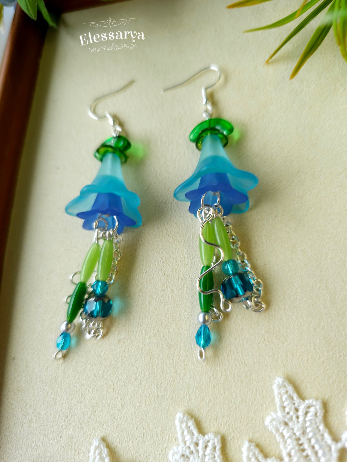 Floral Earrings – Blue Dew Bells