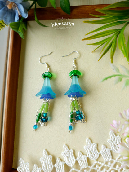 Floral Earrings – Blue Dew Bells