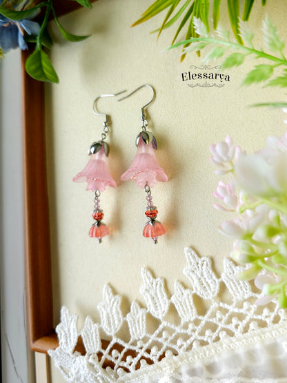 Floral Earrings – Pink Sunset Bells