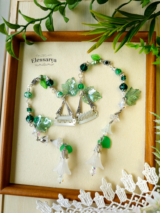 Set Lănțișoare de Păr – Frunze Fermecate