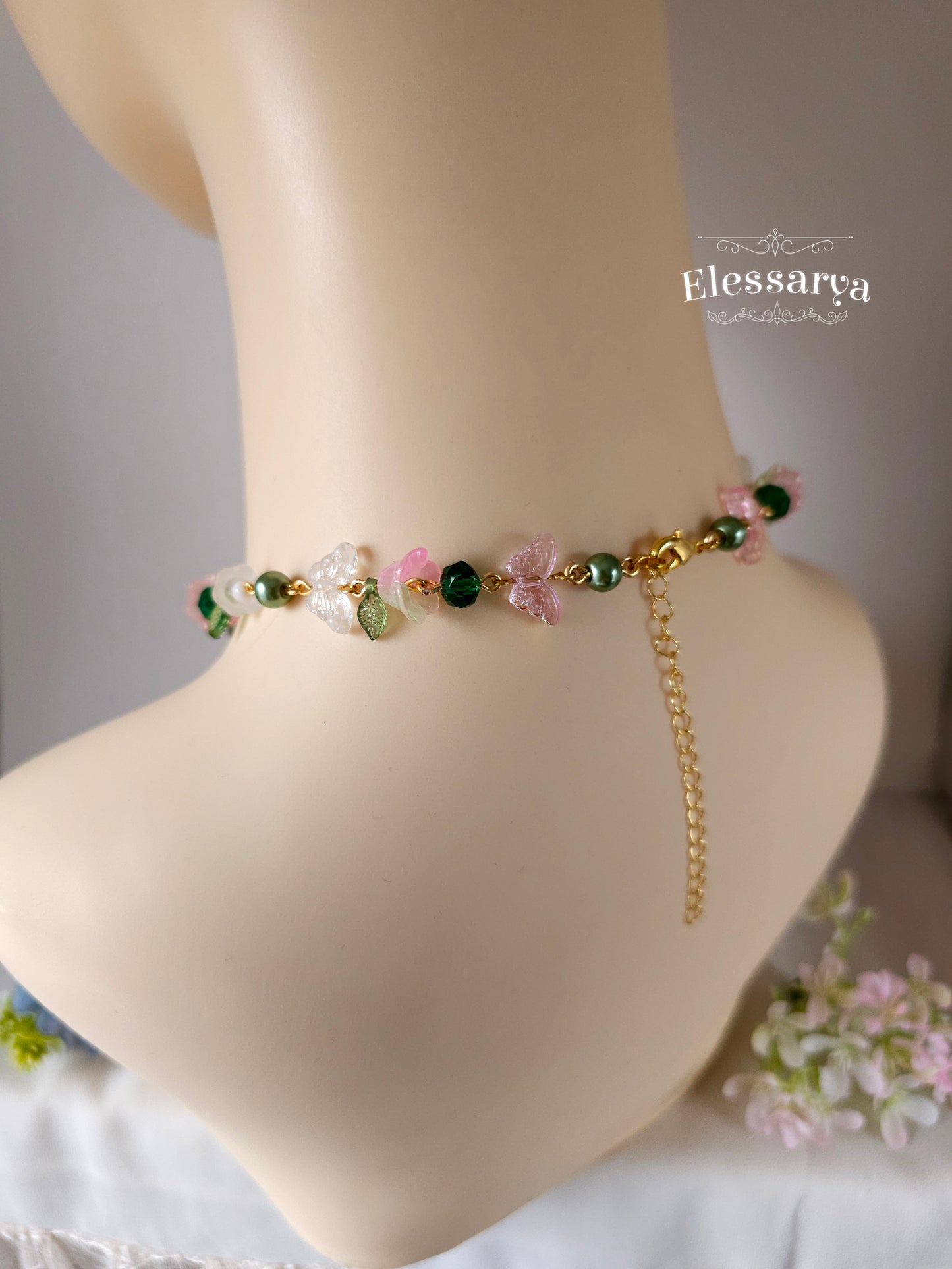 Floral Necklace – Pink Spring Bells