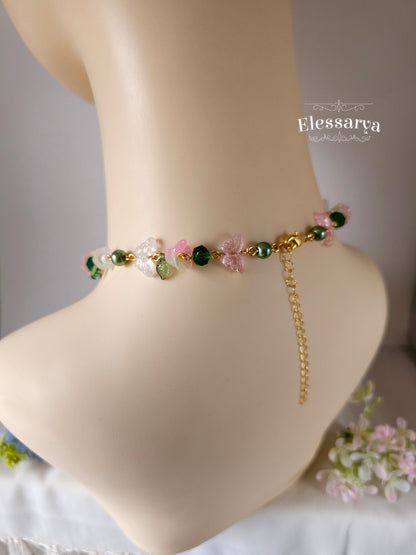 Floral Necklace – Pink Spring Bells