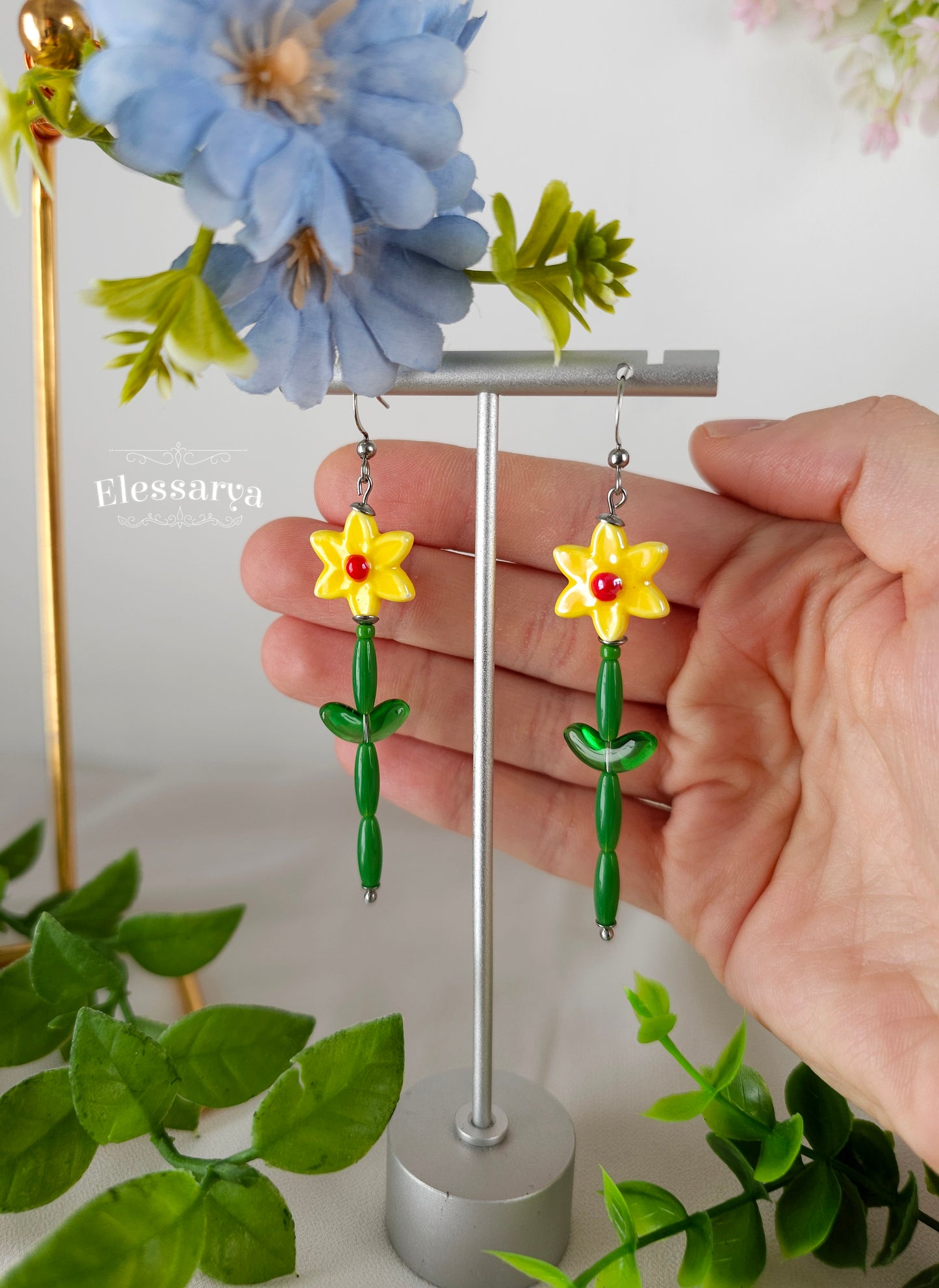 Floral Earrings – Spring Daffodils