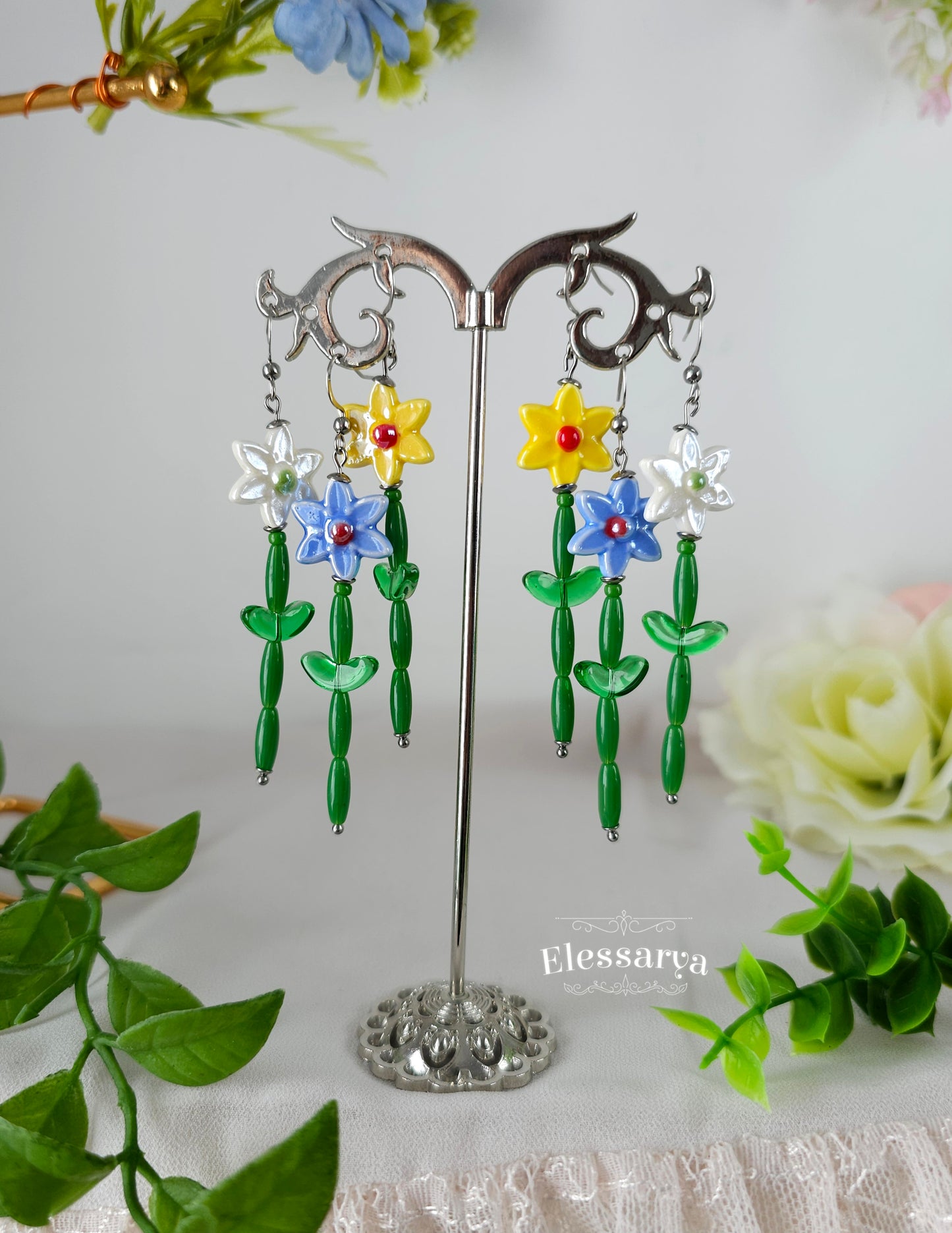 Floral Earrings – Spring Daffodils