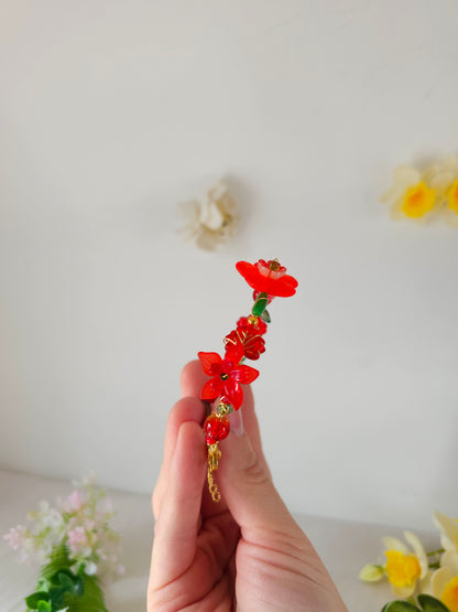 Brățară Florală - Roșu Intens din Livada Fermecată