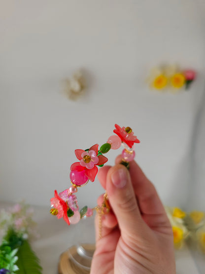 Brățară Florală - Roz delicat din grădina Veselă