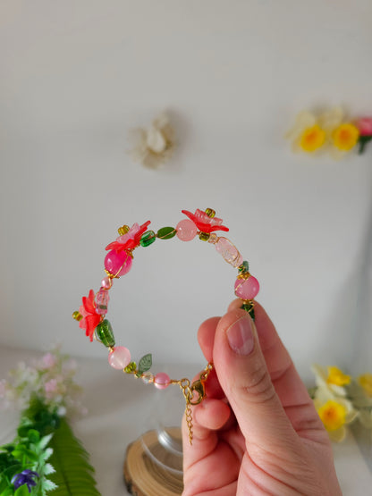 Brățară Florală - Roz delicat din grădina Veselă