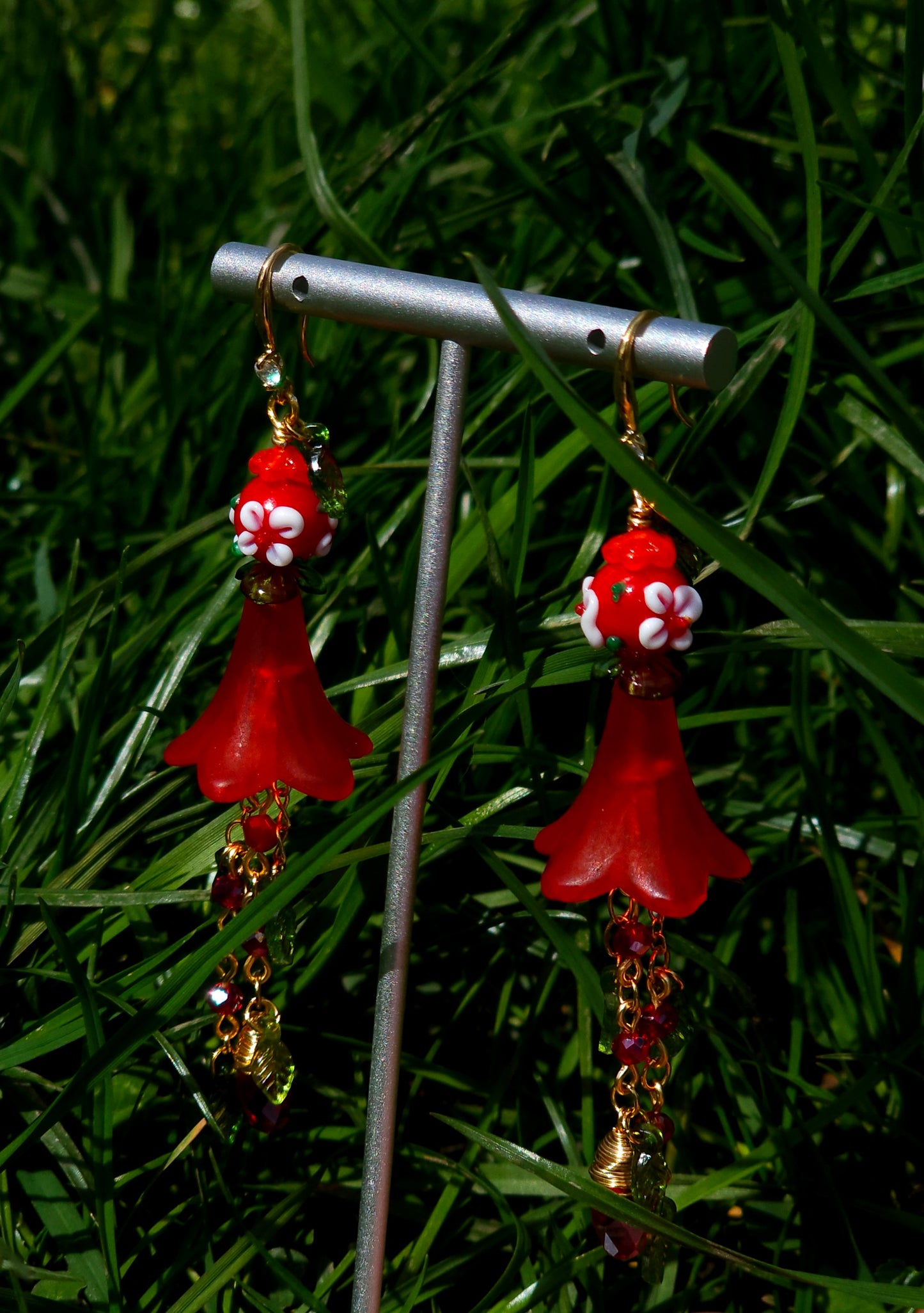 Cercei Florali Nectar Rubiniu