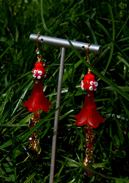 Cercei Florali Nectar Rubiniu
