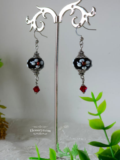 Cercei "Flori de Onix"