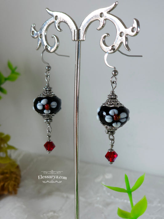 Cercei "Flori de Onix"