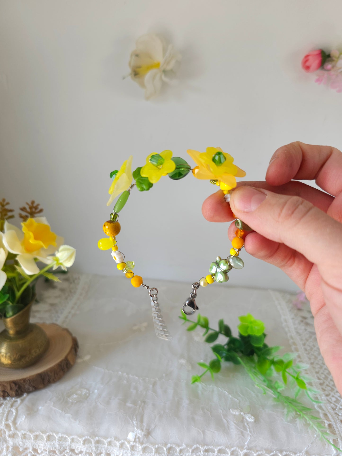 Brățară florală "Poiana Aurie"