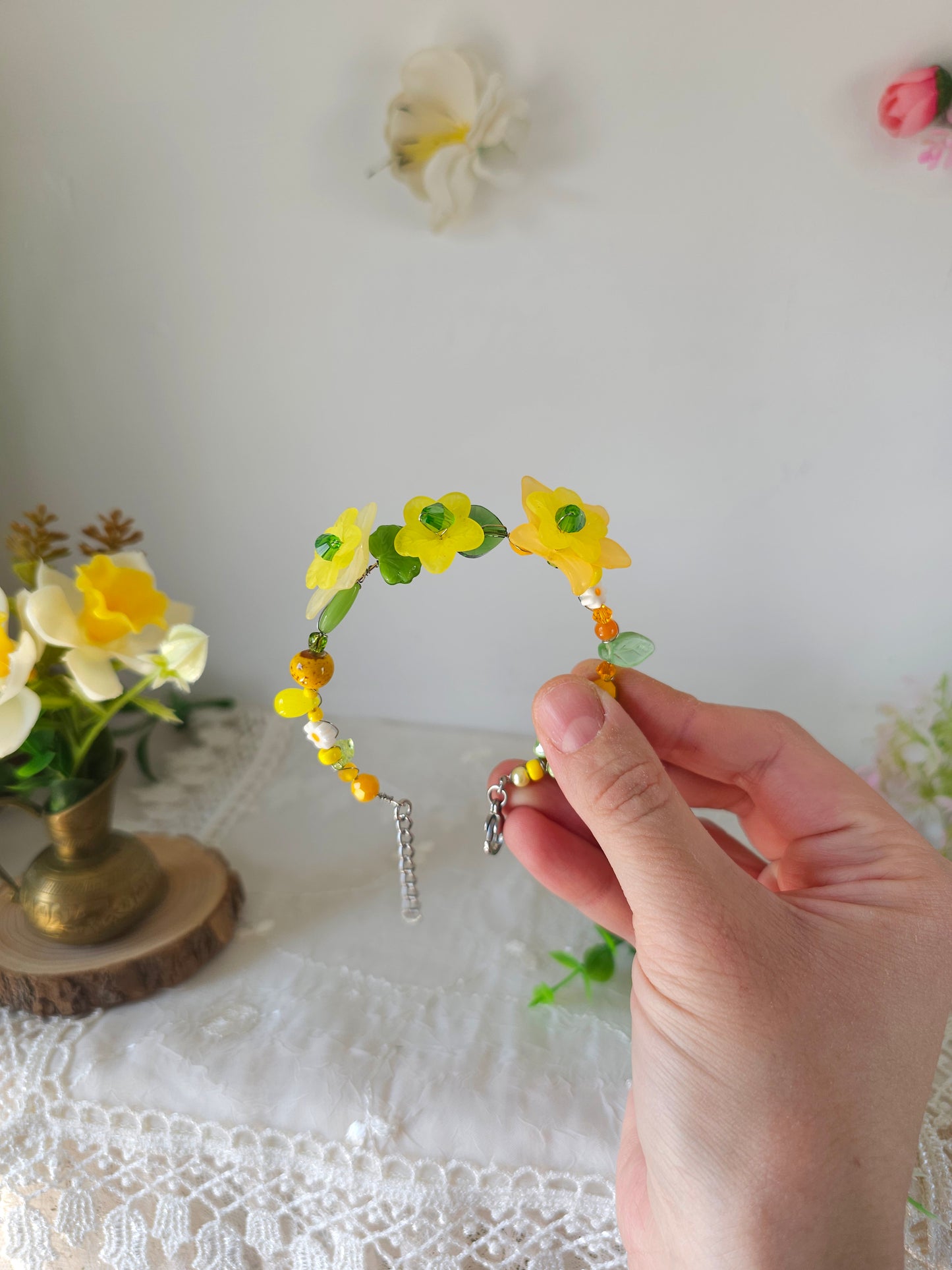 Brățară florală "Poiana Aurie"