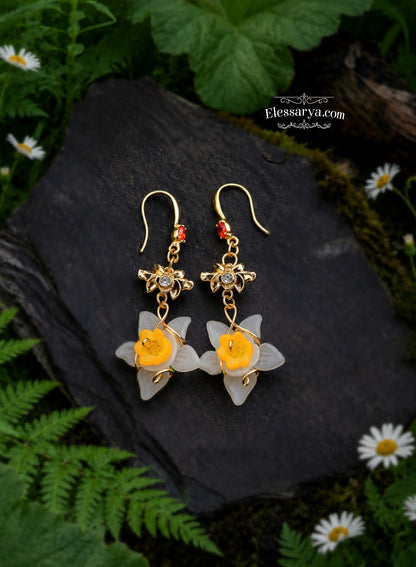 Enchanted Narcissus Flower Earrings