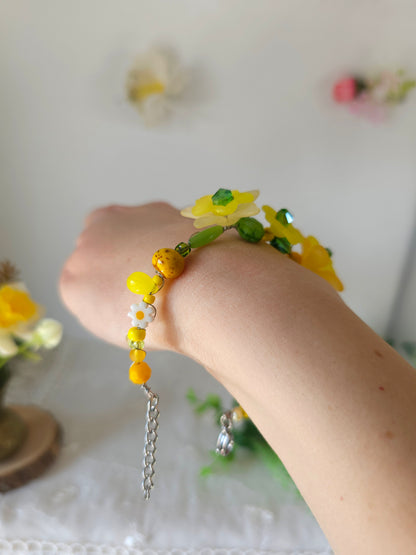 Brățară florală "Poiana Aurie"