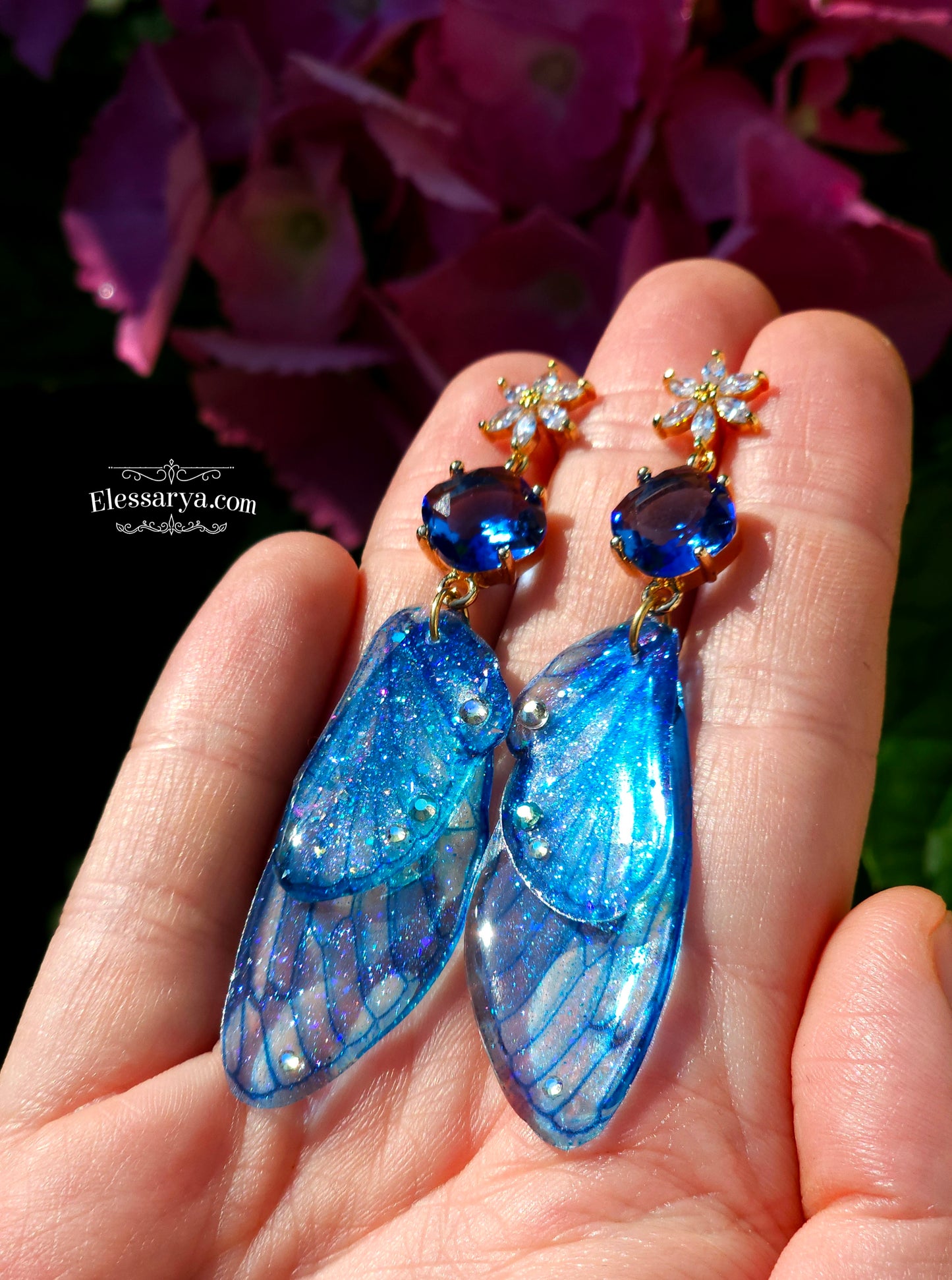 Cercei "Aripi de Safir"
