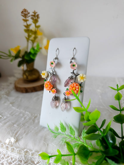 Cercei florali "Petale de Coral"