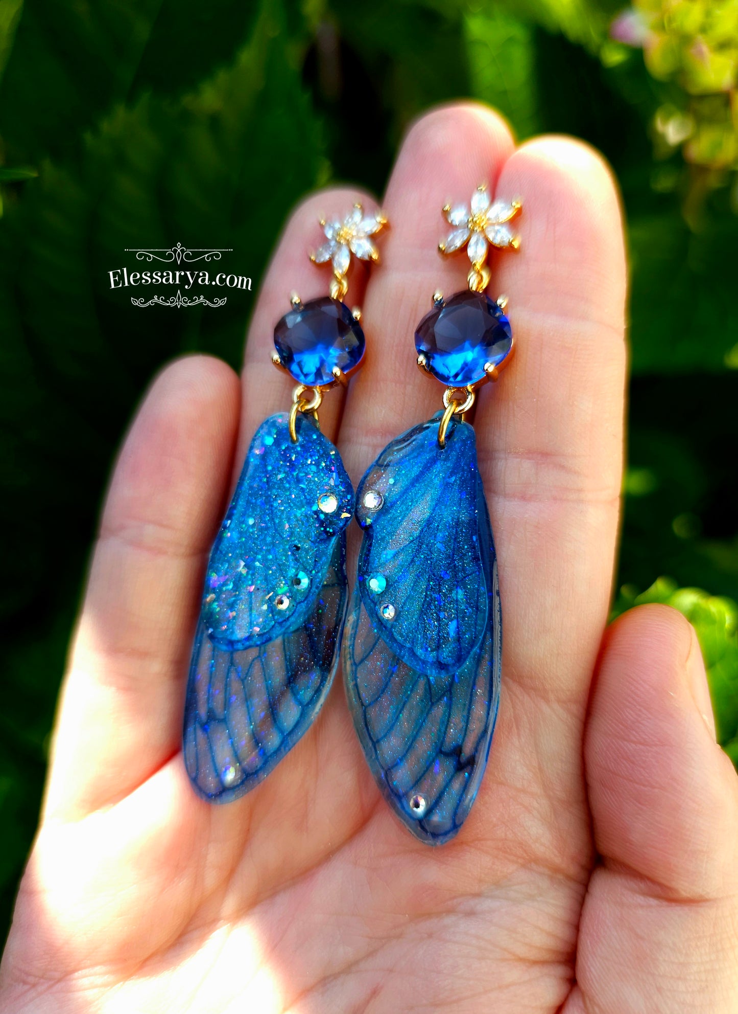 Cercei "Aripi de Safir"